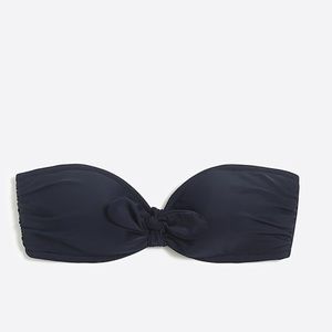 Tie-front bandeau top, size Medium, Navy Blue